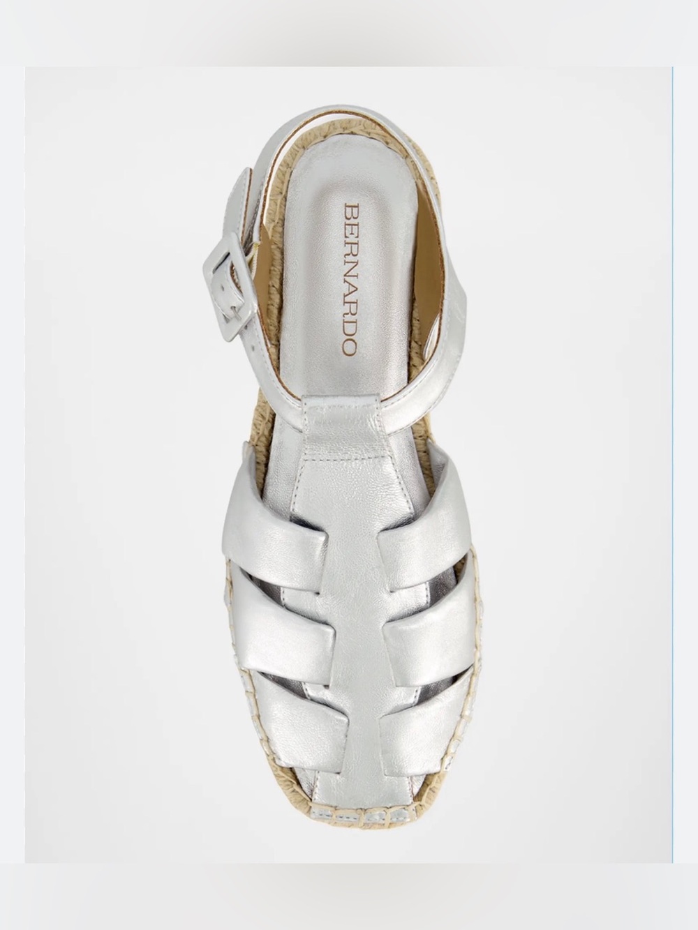 Bernardo Monri Metallic Espadrille Sandal Size 6